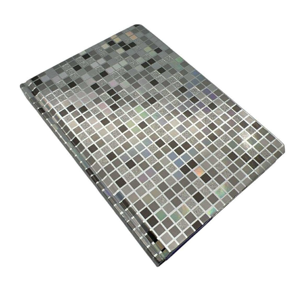 Pulsar Disco Shine Journal Notebook‎ 5.8" x 8.3" 240 Pages Silver Mosaic